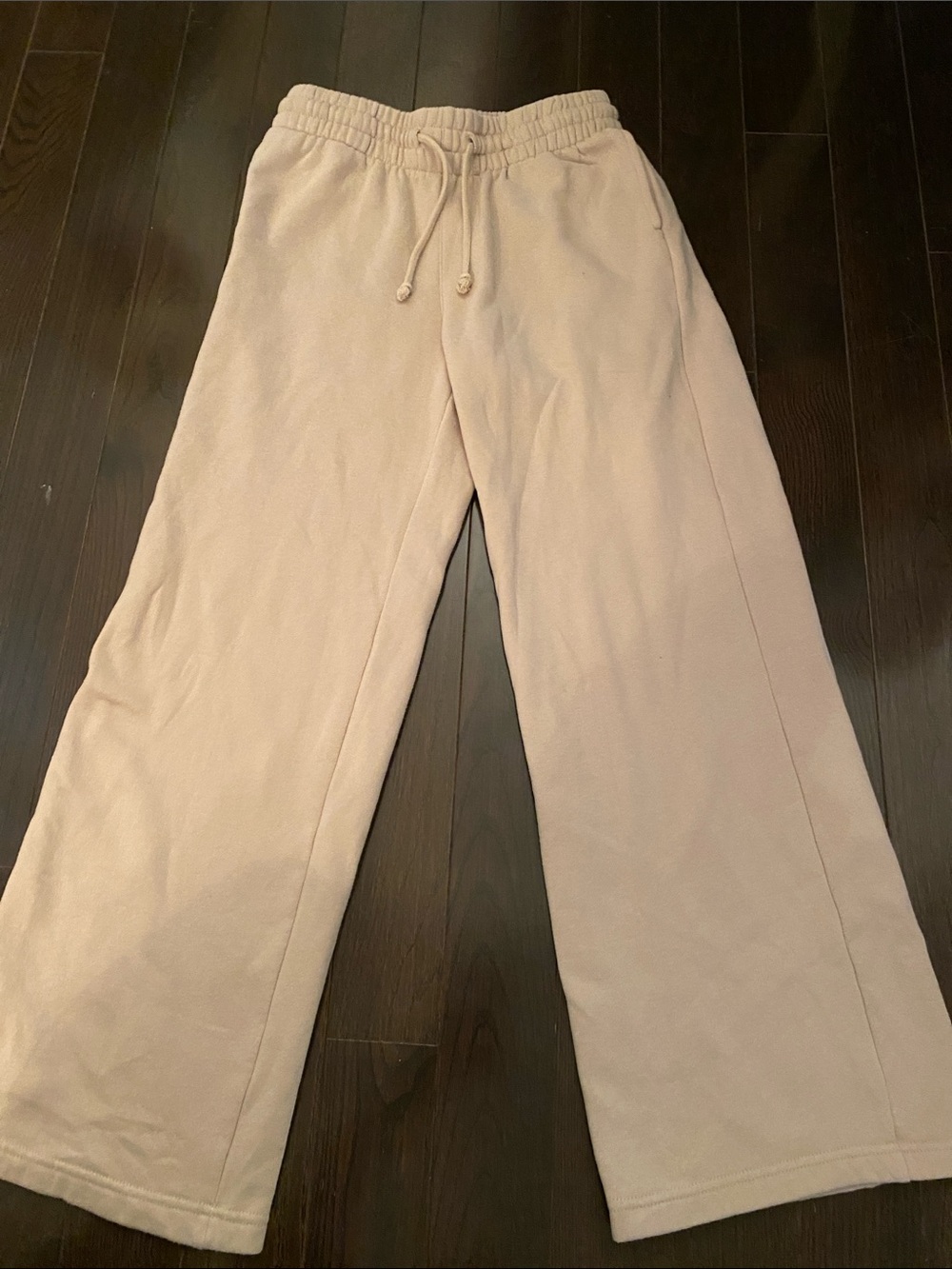H&M Unisex Light Beige Wide-Leg Sweatpants